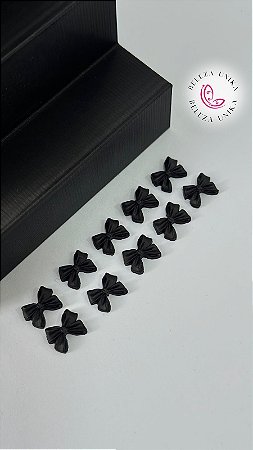 Laço 3D Preto para decoração pacote com 10 unidades