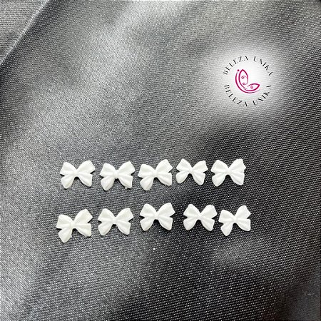 Laço 3D Branco para decoração pacote com 10 unidades