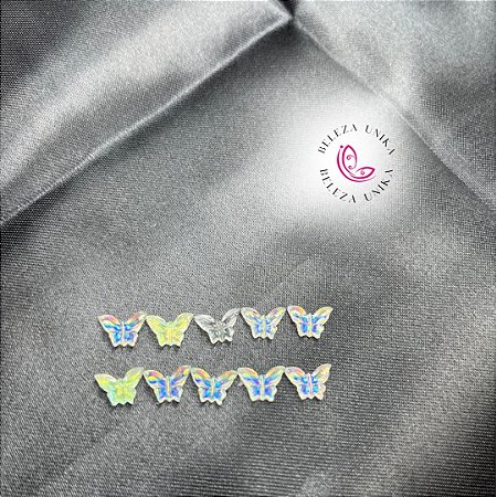 Borboleta 3D Furta Cor para decoração pacote com 10 unidades