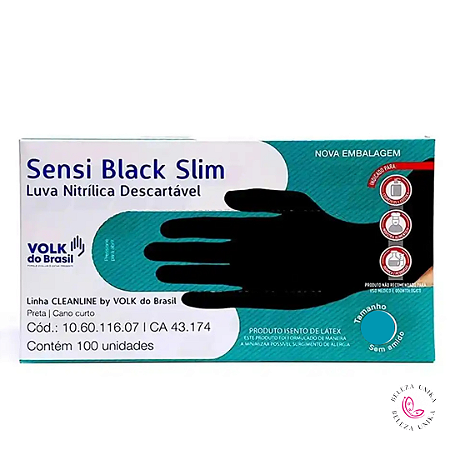 Luva Nitrílica descartável Black - Sem Amido