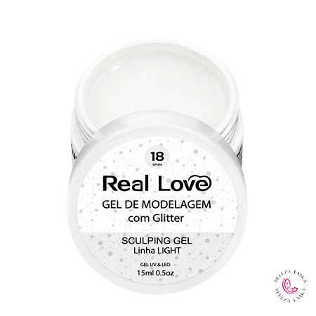 Real love Gel com glitte cor 18 White