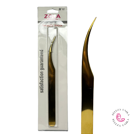 Pinça Curva Classica Pressisão Dourada - Zola