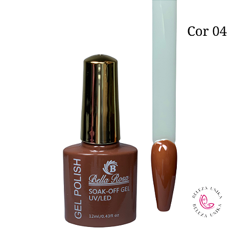 Esmalte em Gel Bella Rosa Polish 12ml Cor 04