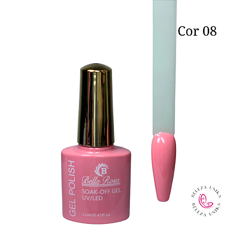 Esmalte em Gel Bella Rosa Polish 12ml Cor 08