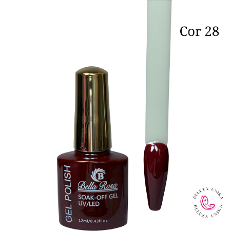 Esmalte em Gel Bella Rosa Polish 12ml Cor 28