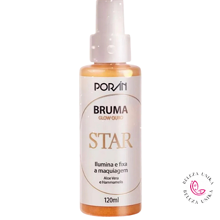 Bruma Glow Ouro Star Matte Fixador De Maquiagem Porán 120ml