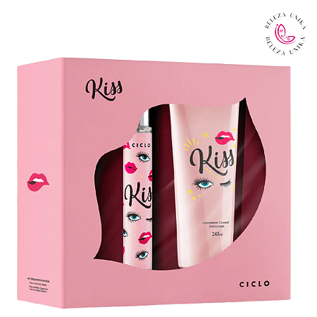 Kit Kiss Deo Colônia 30ml + Loção Hidratante 240ml