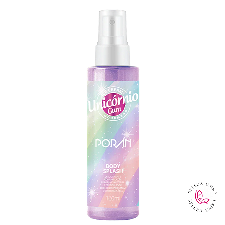 Body Splash Unicórnio Essência de Chiclete 160ml  - Poran