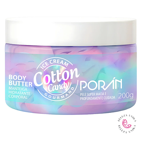 Manteiga Hidratante Corporal  200g Body Butter Ice Cream Cotton  Candy Gourmand - Poran