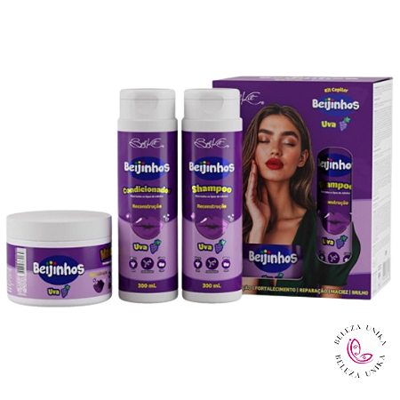 Kit Capilar 3 itens Beijinhos Uva Belkit