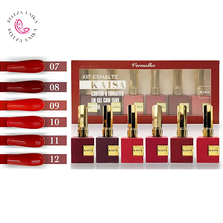 Esmalte em Gel Kaisa Tons Vermelhos