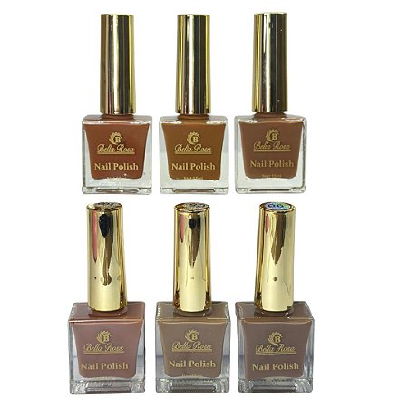 Esmalte Bella Rosa Coleção 06 Tons Marrons