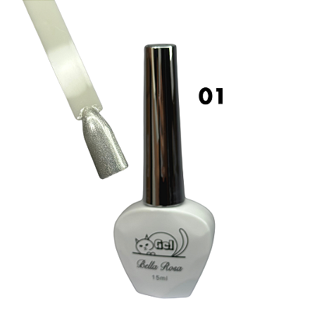 Esmalte em Gel Bella Rosa Olho de Gato Prata
