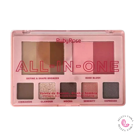 Paleta De Bronzer, Blush E Sombra All In One - Ruby Rose