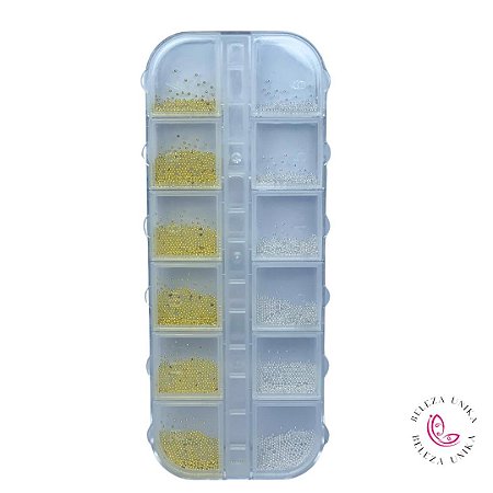 Cartela de caviar pequeno Prata e Dourado