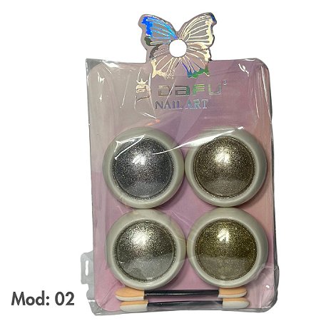 Pó cromado kit com 4 unidades Mod. 02