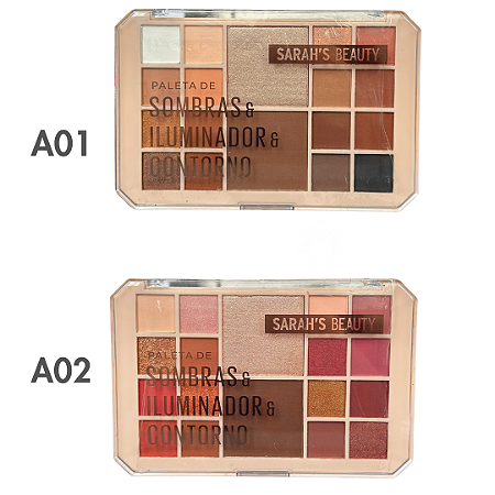 Paleta De Sombras & Iluminador & Contorno