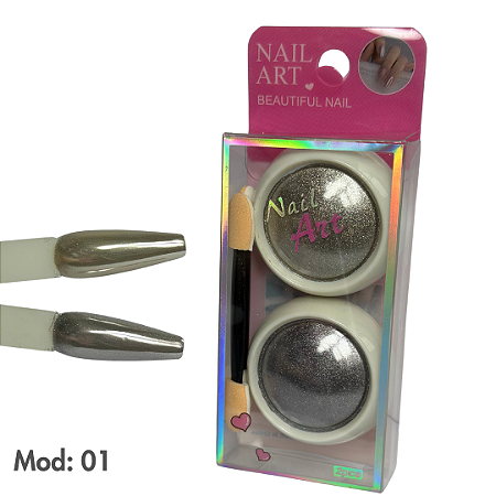Pó Cromado com 2 unidades Modelo 01