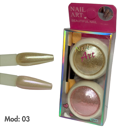 Pó Cromado com 2 unidades Modelo 03