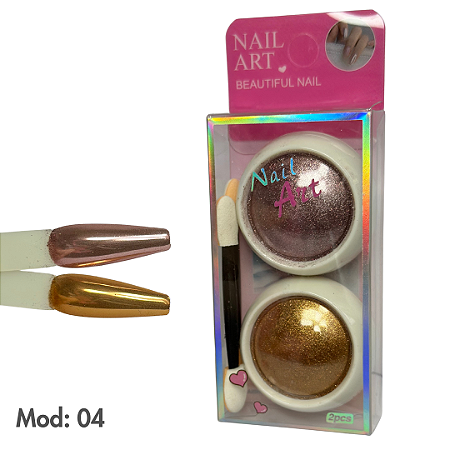 Pó Cromado com 2 unidades Modelo 04