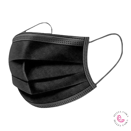 Máscara Descartável Simples 50 unidades (Preta) - Santa Clara