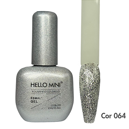Esmalte em Gel Hello Mini Coleção Glitter Cor 64