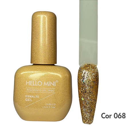 Esmalte em Gel Hello Mini Coleção Glitter Cor 68