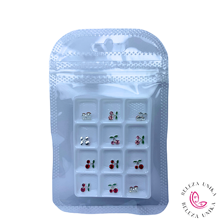 Mini Cereja 3D Prata - Dafu