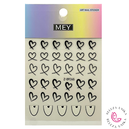 Adesivo Decorativo de Coração Preto - Mey