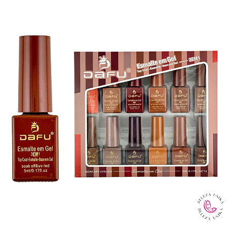 Kit Mini Esmalte em Gel Marrons 5ml - Dafu