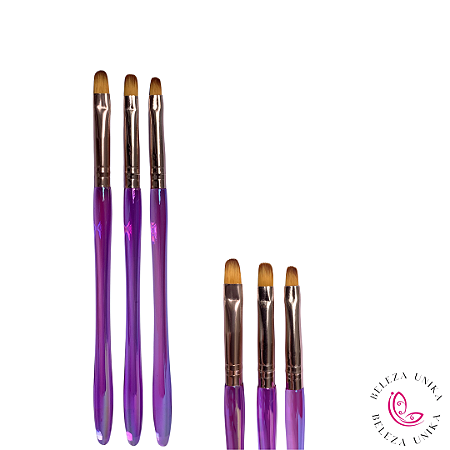 Kit Pincel Lilás Língua de Gato 3 unidades