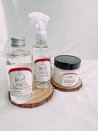 KIT DIFUSOR, HOME SPRAY E VELA - VILLAGE