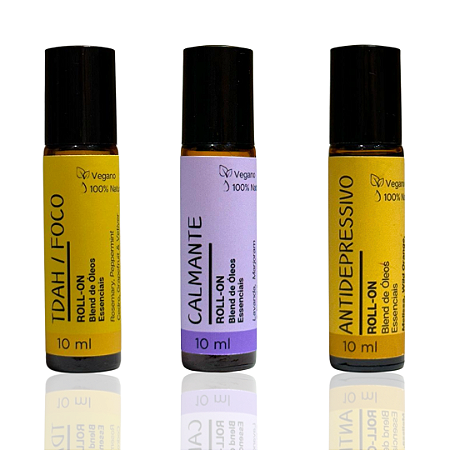 Trio de Blends Roll-on – Ânimo • Foco • Calma