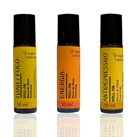 Trio de Blends Roll-on – Energia • Foco • Ânimo