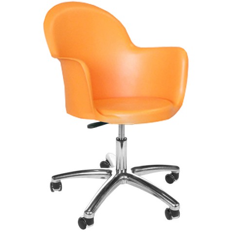 Cadeira Gogo giratória aluminio concha laranja