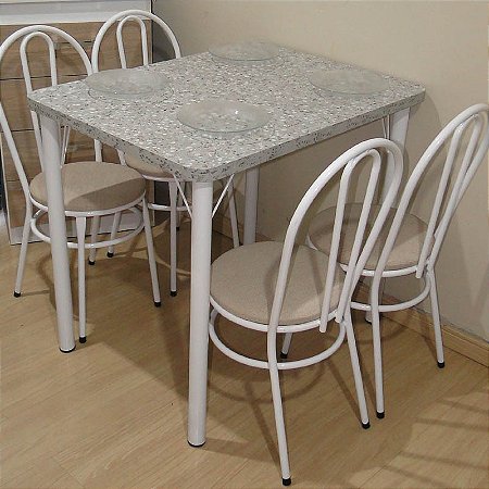 Mesa retangular base branca