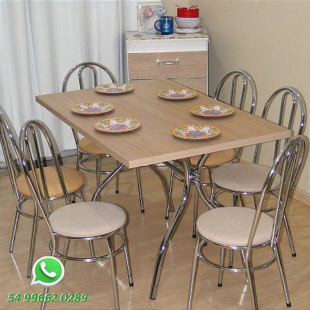 Conjunto de cozinha cromado para seis lugares