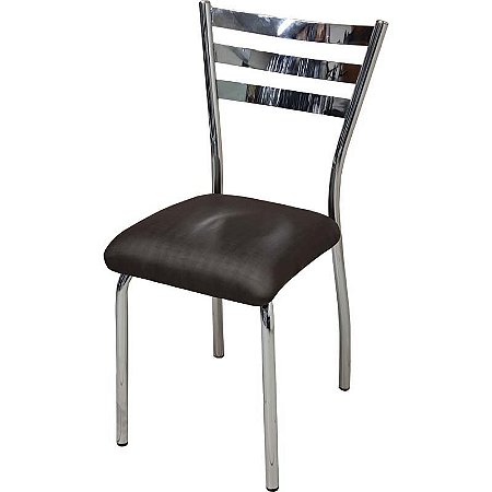 Cadeira para recepção cozinha cromada assento dunas marrom