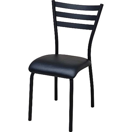Cadeira de Sala de Jantar DO 447E preto fosco estofado preto