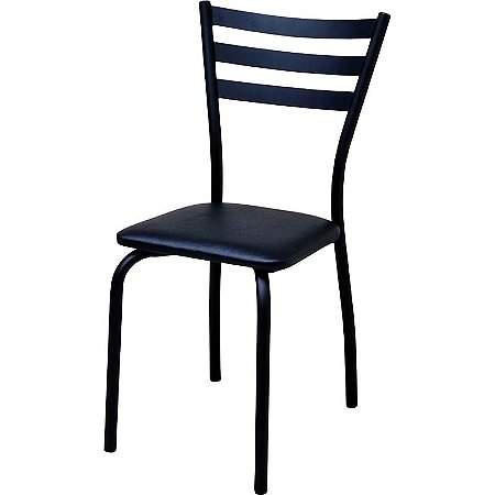 Cadeira de cozinha DO 447A preto fosco assento corino preto