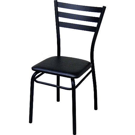 Cadeira de restaurante com reforço preta assento preto
