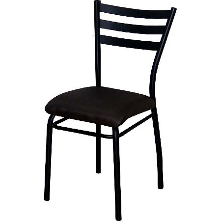 Cadeira reforçada para restaurantes preto fosco assento anatômico preto