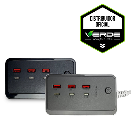 Adaptador USB-A + Type C - 3 Portas - Verde