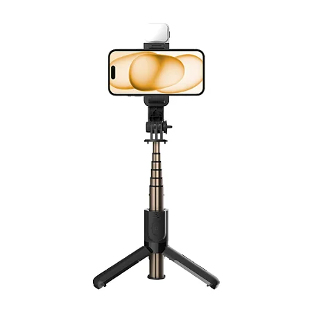 Tripé Bastão Multifuncional com Iluminação Flash Selfie Light Ajustável e Controle Bluetooth Removível - Survivor - Gshield