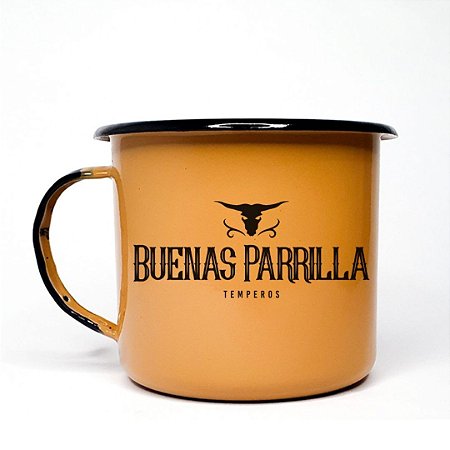 Caneca esmaltada Buenas Parrilla 370ml - Marrom
