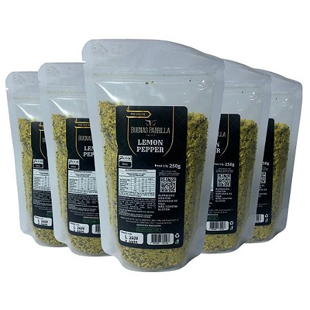 KIT 5 TEMPERO LEMON PEPPER 250G