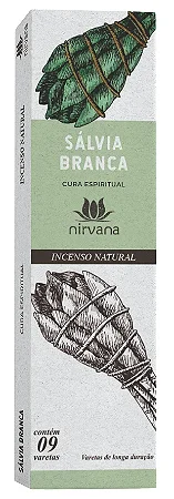 INCENSO NIRVANA 9 VARETAS - SÁLVIA BRANCA