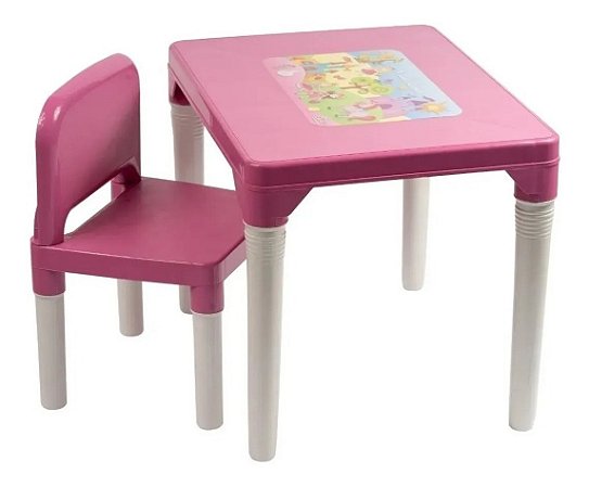 Mesa Com Cadeira Infantil Princesinhas Rosa Styll Baby