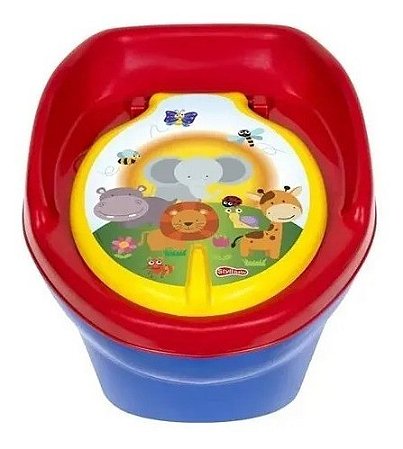 Troninho Infantil Penico Bichinhos Styll baby Azul e Vermelho