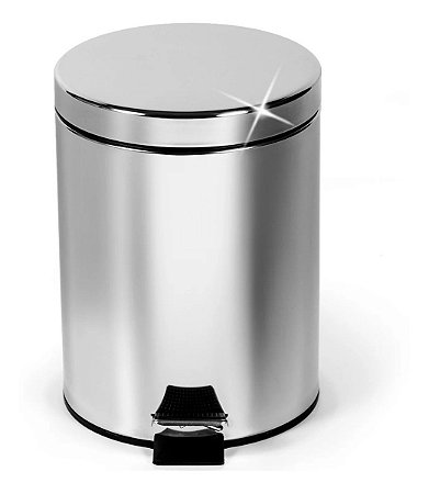 Cesto De Lixo Lixeira Aço Inox Com Pedal E Recipiente Plástico 4,5l